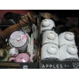 A Chinese Style Ginger Jar, white painted lanterns, tea pot:- Two Boxes.