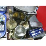Salters Family Scale, Beneres brass ewers and bowls, cased cutlery, tankard, candlesticks.:- One