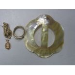 A Torque Style Dress Ring, a single fancy drop earring, and another, together with a shell carved
