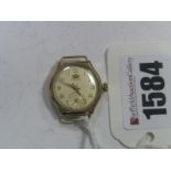 Marvin; A 9ct Gold Cased Ladies Wristwatch Head, (no strap) the signed dial with Arabic numerals and