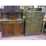 XIX Century Chiffonier, with serpentine shelf and central drawer, over two cupboard doors with