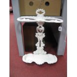 A XIX Century Style Cast Metal White Painted Stick Stand, with C scroll decoration, drip tray,