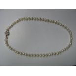 Takara of Japan Cultured Pearl Necklace, with gold clasp, stamped 375, with seal and box, two