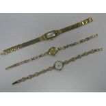 Accurist; A Modern Ladies Wristwatch, the case stamped "375", to integral openwork bracelet; H.