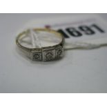 An Illusion Set Dress Ring, of Art Deco Style, stamped "18".
