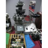 An Olympus Optical Company Ltd, metallurgical microscope, No 204075, fitted with K20X eye pieces: '