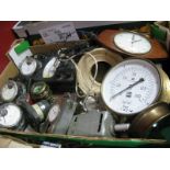 Voltmeters, Ashcroft Paper Tester, compass, Galvanometer and other engineering equipment:- One Box