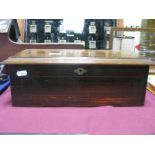 A XIX Century Musical Box, in rosewood case with floral inlay, movement in need of restoration.
