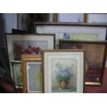 A Quantity of Original Still Life Watercolours, including:- T. Tyldesley, M. Chandler, Jane