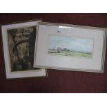 Joseph Pighills, 'Overy Staithes Norfolk' watercolour, signed lower right. 30 x 13cms; together with