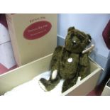 A Modern Jointed Steiff Teddy Bear, Pantom Bear 1910, replica 1998, dark brown, 55cm high, certified