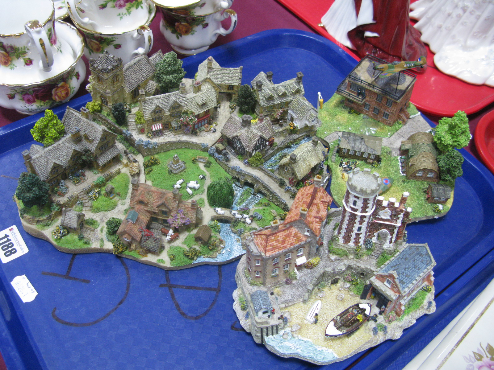 A Four Section 'Cotswold Village', Danbury Mint Resin Model by Jane Hart (all Boxed); 'A Safe