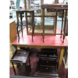 Edwardian Two Tier Table, bedside cabinet, side table, one other side table. (4)
