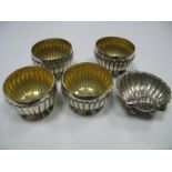 A Matched Set of Four Hallmarked Silver Salts, John Heath & John Middleton, London 1888, 1889 each