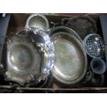 A Mixed Lot of Assorted Plated Ware, including offering dishes, posy bowl, pair of dishes, entree