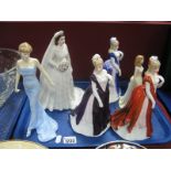 Royal Doulton 'Diane Princess of Wales' (2007); Doulton 'June: Pearl', Royal Worcester 'HM Queen