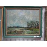 Mary Stella Edwards (Cornish Artist), Summer Countryside Scene, oil on board, usual signature '