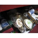 Johnsons Willow Coffee Pot, tea pot plus other similar tableware, glassware etc:- Three Boxes