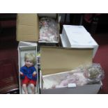 Five Hamilton Collection Modern Dolls, including 'Lacey' all boxed; and Alberon porcelain doll; (