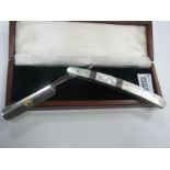 Razor by Lockwood Brothers Fleece Brand, mother of pearl handle, Boxed