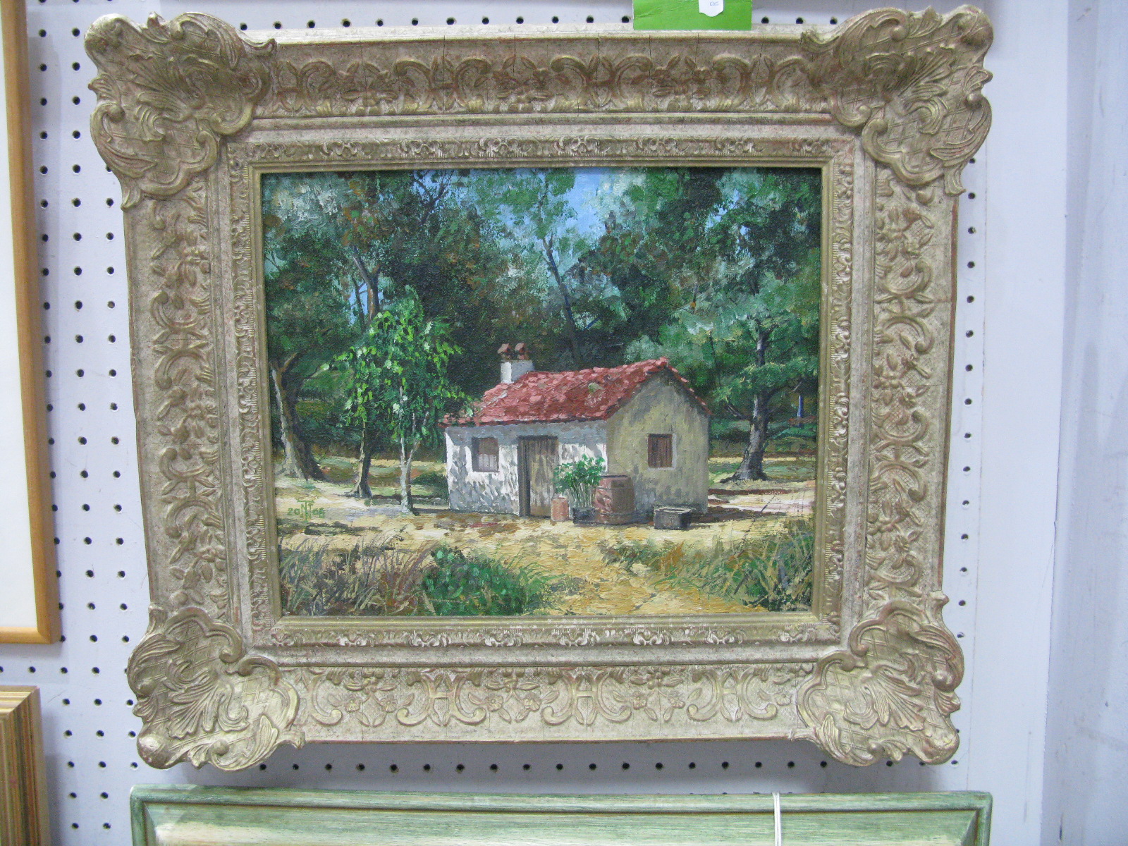 Trevor Neal (Sheffield) Workers Hut, Corfu, oil on canvas, 23.5 x 28.5cm, monogrammed and dated