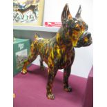 An Anita Harris Prestige Large Fireside Model of an American Boxer Dog, gold signed, 46cm high.