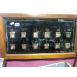 A Victorian Mahogany Framed Servant's Bell Signal Board for a House with Six Bedrooms, supplied by