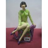 A Peggy Davies Figurine 'Clarice Teatime', an artist original by Victoria Bourne, limited edition