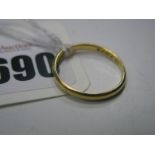 A 22ct Gold Plain Wedding Band Ring.