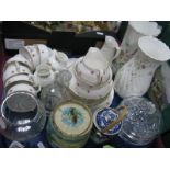 Colclough Tea Service, lead crystal powder bowl, scent bottle, Wedgwood 'Campion' vase and other