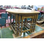 A Nest of Three Oak Coffee Tables, on barley twist supports.