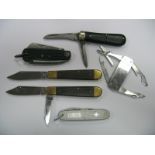 Penknives, by Victorinox, William Rodgers, etc. (6)