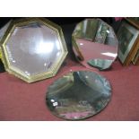 A Mid XX Century Circular Mirror, etched with leaping deer design,a further mirror and a gilt framed