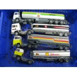 Four White Metal Kit Based Petrol Tankers, including DAF (Shell), Foden (Shell), ERF (Texaco),