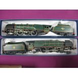 Two Hornby Dublo 3 Rail Duchess Class 4-6-2 Steam Locomotives and Six Wheel Tenders, BR green ''