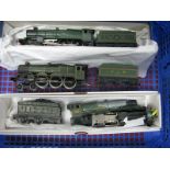 Three ''OO'' Gauge/4mm Castle Class 4-6-0 GW Green Steam Locomotives and Six Wheel Tenders- 2