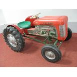 A 1960's Blown Plastic and Steel Children's Massey Ferguson Pedal Tractor, by Tri-ang, complete with