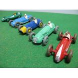 Five Original Dinky Grand Prix Cars, including No.23K Talbot Lago, 23H Ferrari, all playworn,