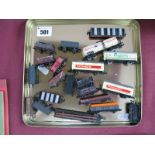 A Quantity of 'N' Gauge Unboxed Rolling Stock, by Bachmann, Dapol, Bertren, etc - tankers (2), ore
