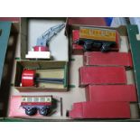 Eight Hornby "O" Gauge/7mm Items Boxed Rolling Stock Etc, No 1 water tank, platform crane, No 1