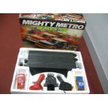 A Scalextric Mighty Metro Two Car Slot Racing Set, comprising of Red Mini Metro, Blue Mini Metro,
