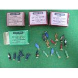 A Dinky Toys No 051 Station Staff Set, plus thirteen individual "Passengers" and three empty No
