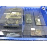 Nine Diecast and Plastic Model Aircraft Tanks, including Challenger UK Mainland Division 1984,