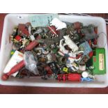 A Quantity of Mid XX Century and Later Plastic Figures, Lead Figures, Tinplate, among other items,
