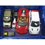 Six Diecast Model Vehicles, by Maisto, Burago 1:18th scale Ford Focus Rally Car, Matchbox Models