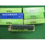 Six Kleinbahn "HO" Gauge Continental Outline Coaches, Ref No's 381 (2).382, 383, 394 (2), Ref No 386