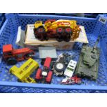 A Quantity of Diecast Vehicles, including tractors by Britains, Dinky and others, all playworn.