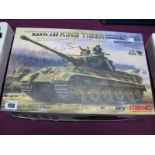 A Meng 1:35th Scale Plastic Model Kit, German Heavy Tank Sd.Kfz.182 "King Tiger" Henschel Turret,