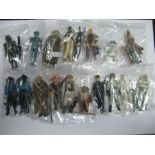 Seventeen Original Star Wars Trilogy Plastic Figures, including Lando Calrissian (2) white teeth,