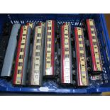 Fourteen Hornby Dublo 3 Rail for Red/Cream Eight Wheel ''Stanier'' Coaches, M4183 composite (6),